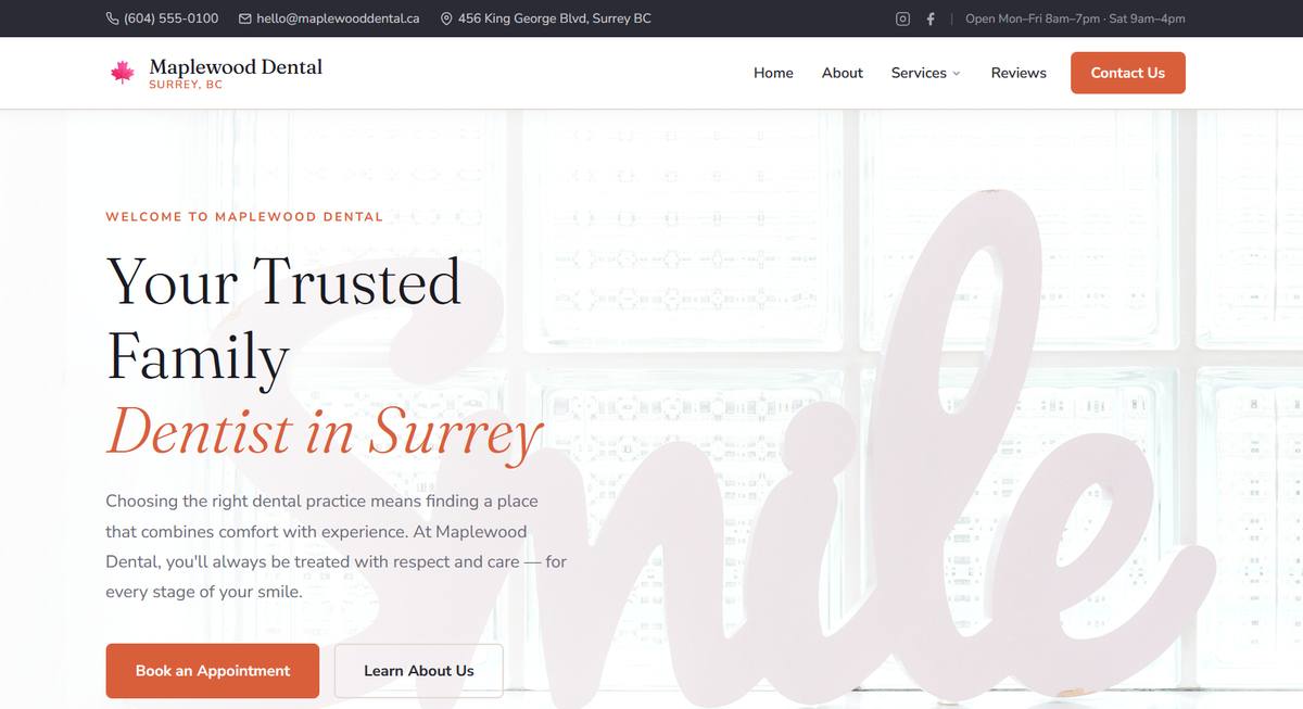 Maplewood Dental template