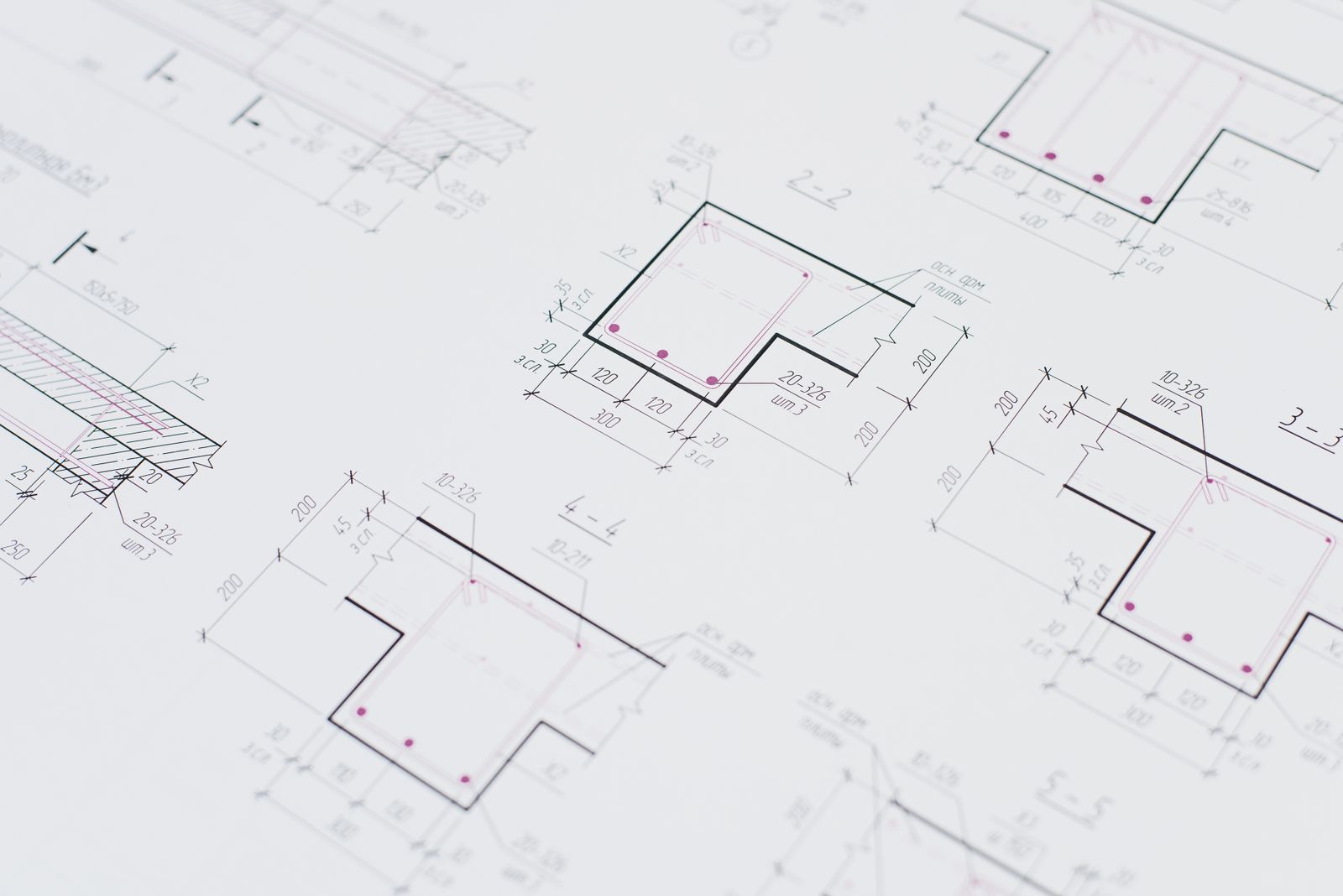 Plan drawing close-up